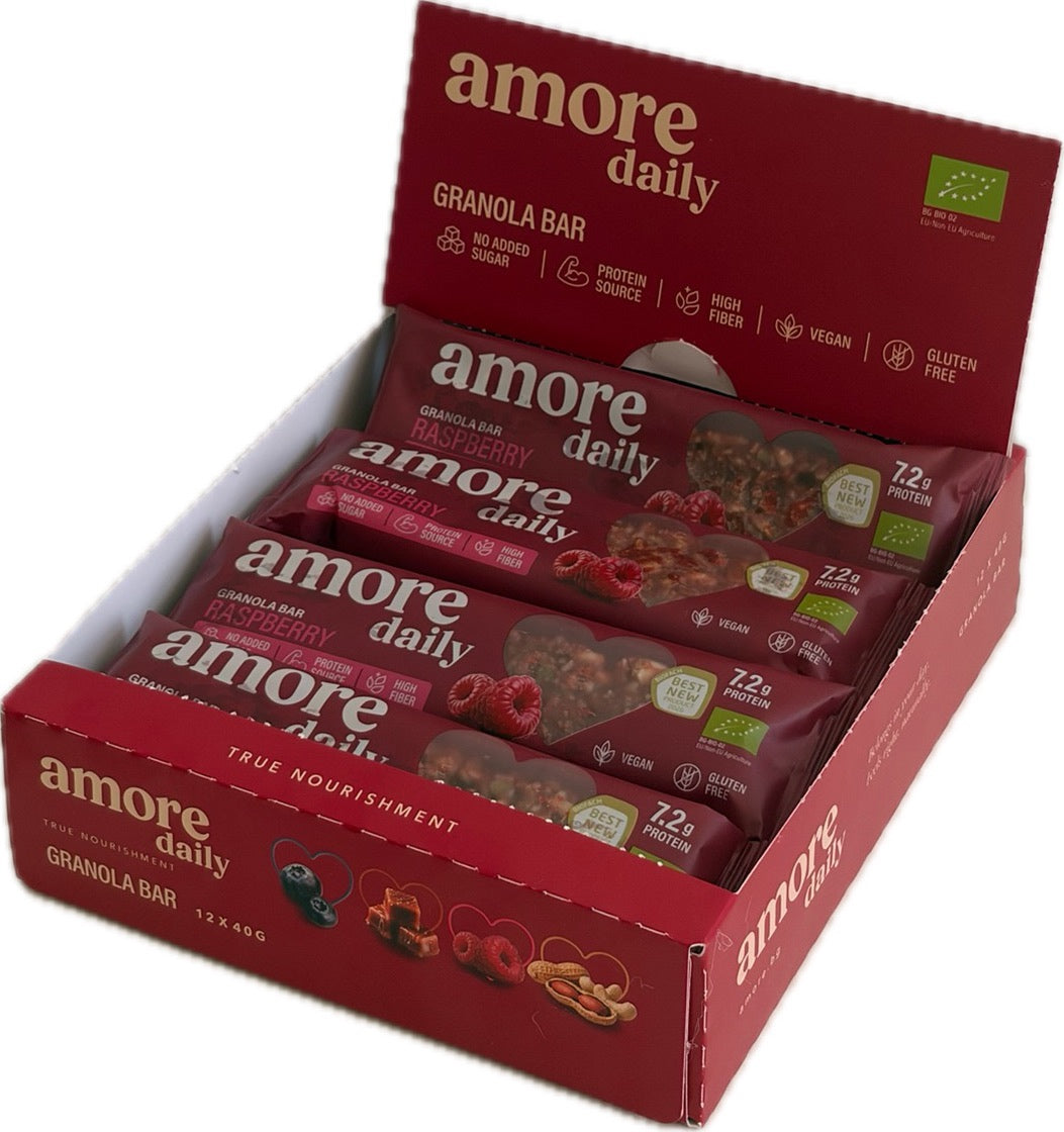 12 броя Нисковъглехидратен AMORE Бар - Малина