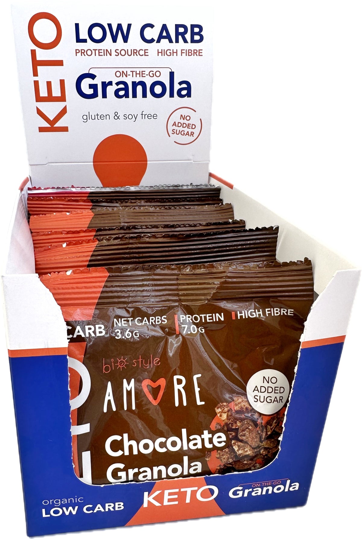 AMORE Keto Granola ON THE GO Chocolate - box of 8 pcs. x 42 g.
