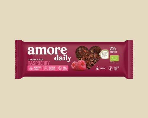 12 броя Нисковъглехидратен AMORE Бар - Малина